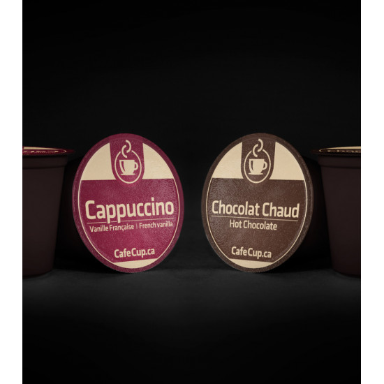 K-Cups Chocolat Chaud & Cappuccino Vanille française | Boîte découverte volupté